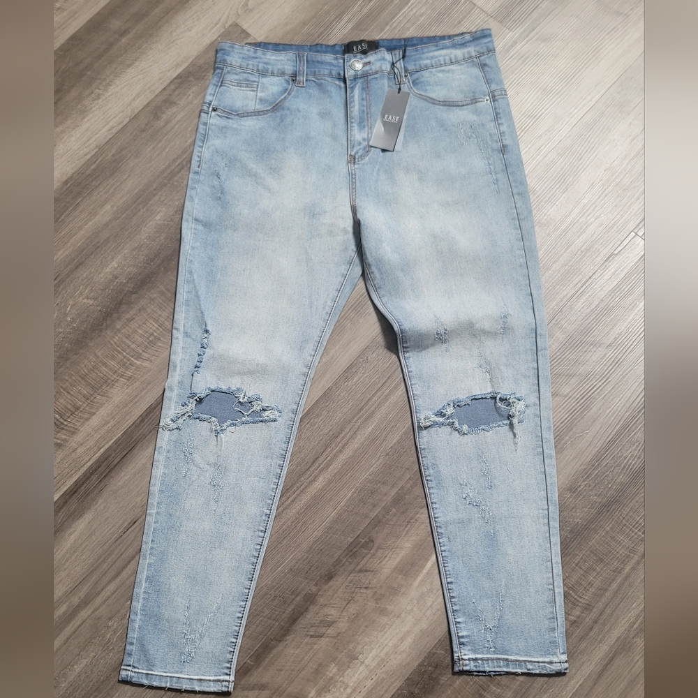 Light Blue Distressed Jeans